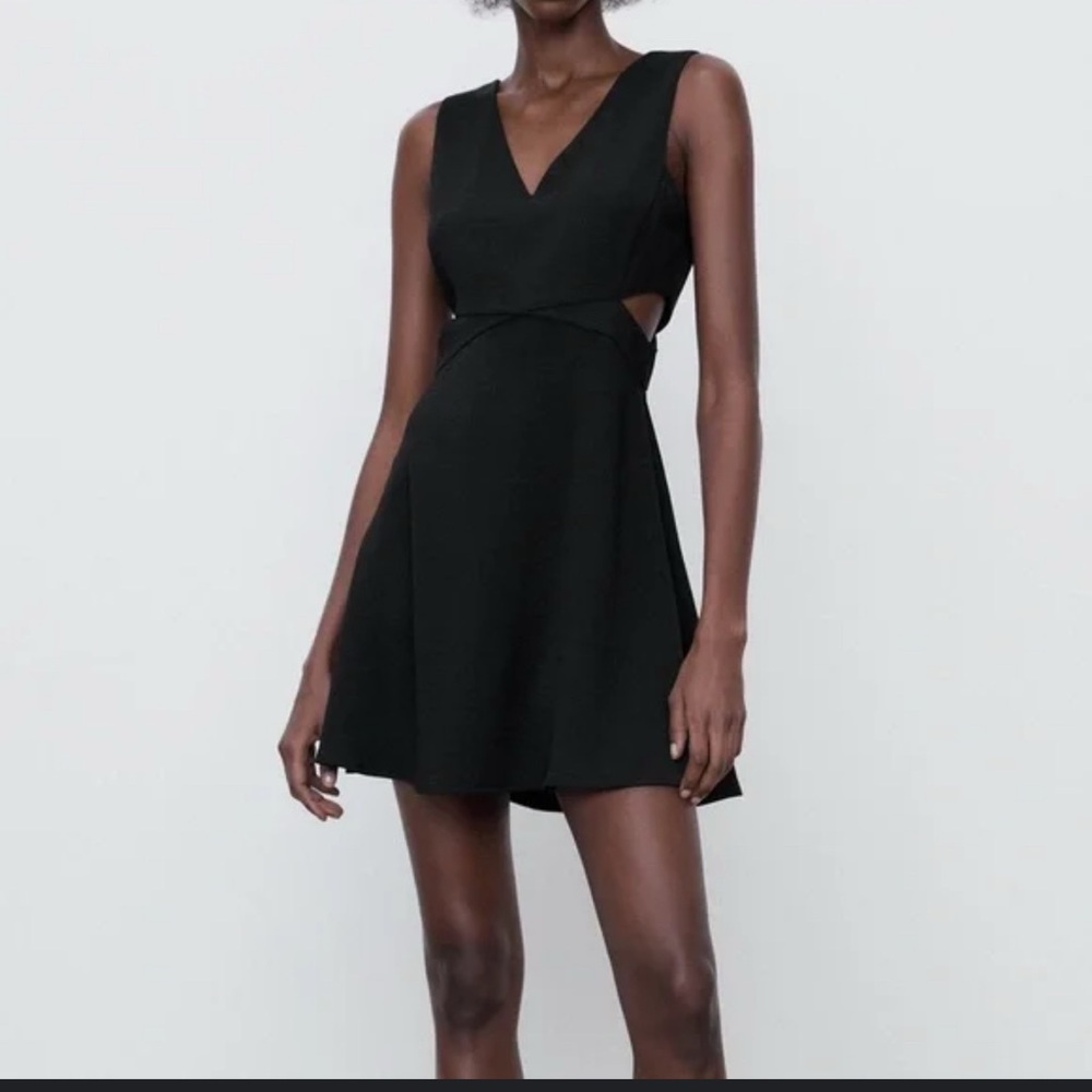 Black Zara Cut Out Sleeveless Dress